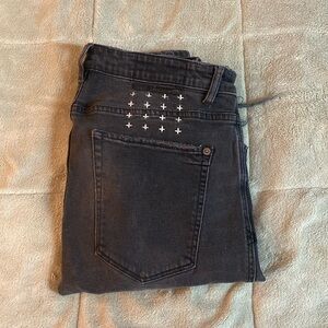 Ksubi Chitch Krow Krushed Ripped Slim Skinny Jeans “Faded Black”